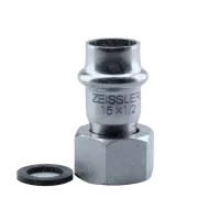 ZEISSLER Пресс-фитинг из нержавеющей стали с накидной гайкой 15x1/2"
