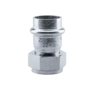 ZEISSLER Пресс-фитинг из нержавеющей стали с накидной гайкой 22x3/4"