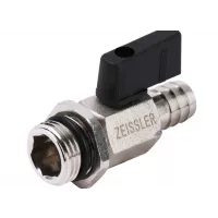 ZEISSLER Мини кран для воды сливной со штуцером , никелированный 1/2" ш/ш ZSf.300.010314N