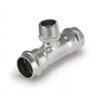 ZEISSLER Пресс-тройник из нержавеющей стали с наружной резьбой 35х11/4"х35
