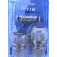 TIM Набор для подключения шланга (переходник , соединитель+соедин.аквастоп) 3/4" FQ-K06