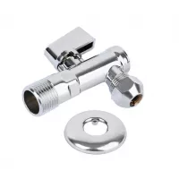 TiM Кран угловой  с цангой и отражателем 1/2"-3/8", хром BL5863.01