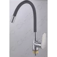 SOLONE Смеситель для кухни черный , гибкий излив. KAG-4050
